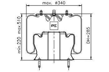 PE AUTOMOTIVE Pneimoatsperes spilvens, Pneimopiekare 084.297-71A